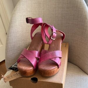 BED|STU Fuchsia Leather Sandals